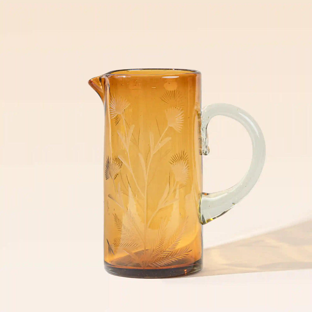 Etched Thistle Pitcher