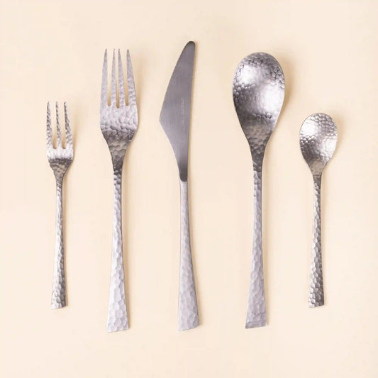 Hammered 5-Piece Flatware Set