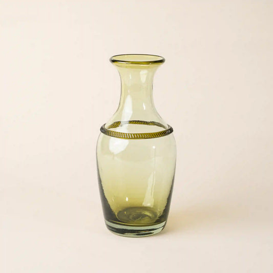 Banded Glass Bottle Vase