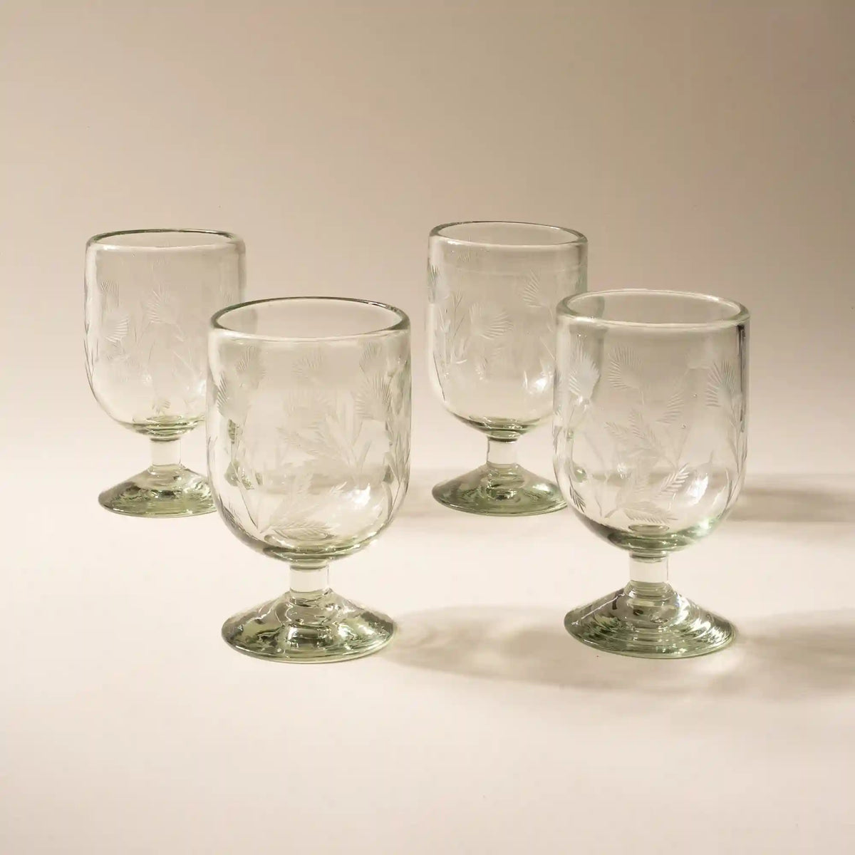 Etched Thistle Wine Glass, Set of 4
