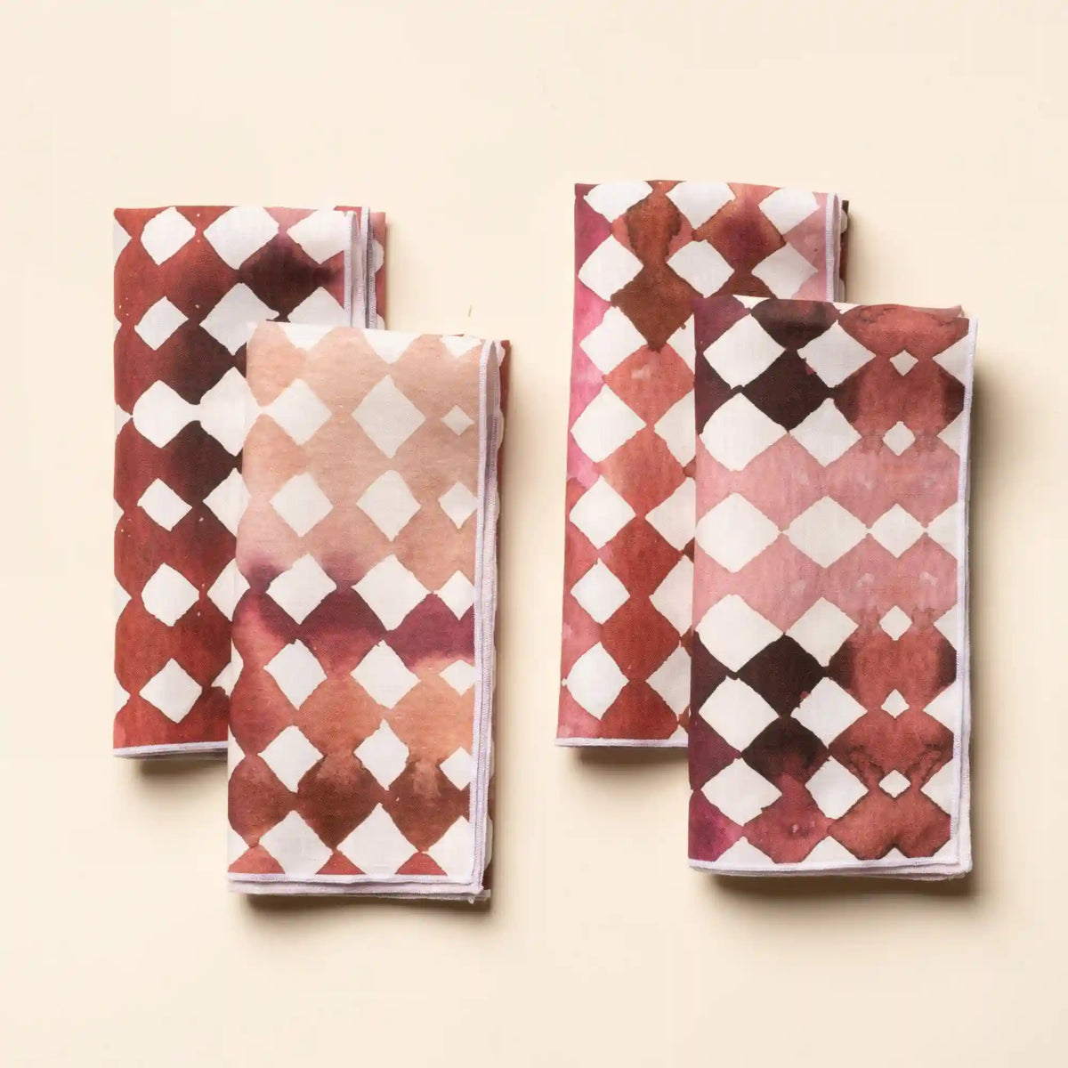 Watercolor Diamonds Napkins, Set of 4