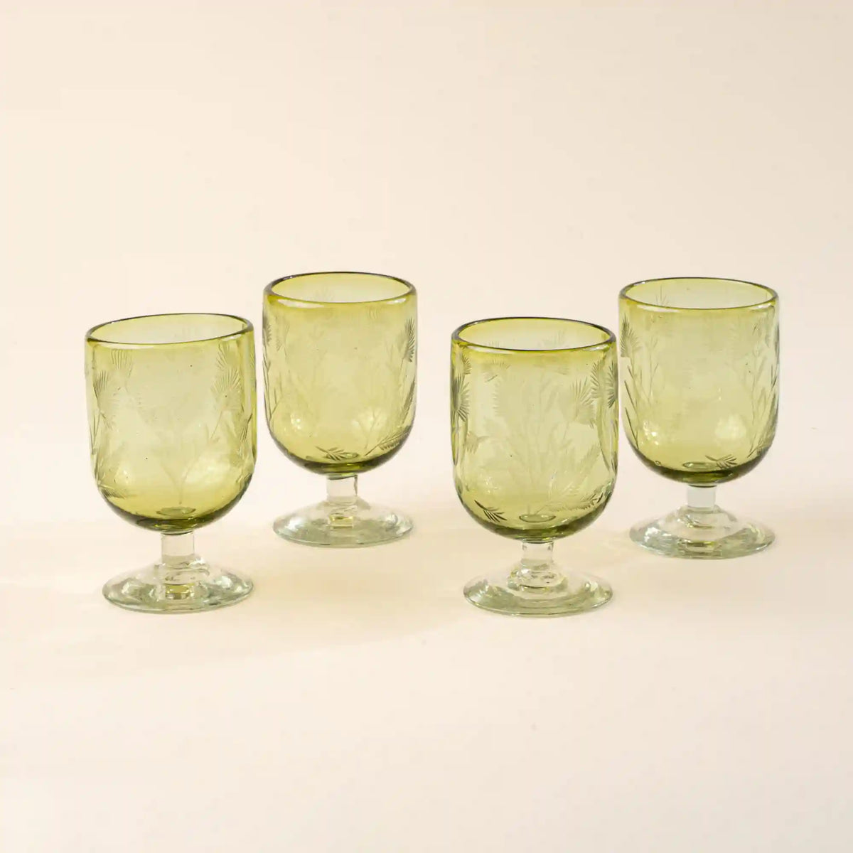 Etched Thistle Wine Glass, Set of 4