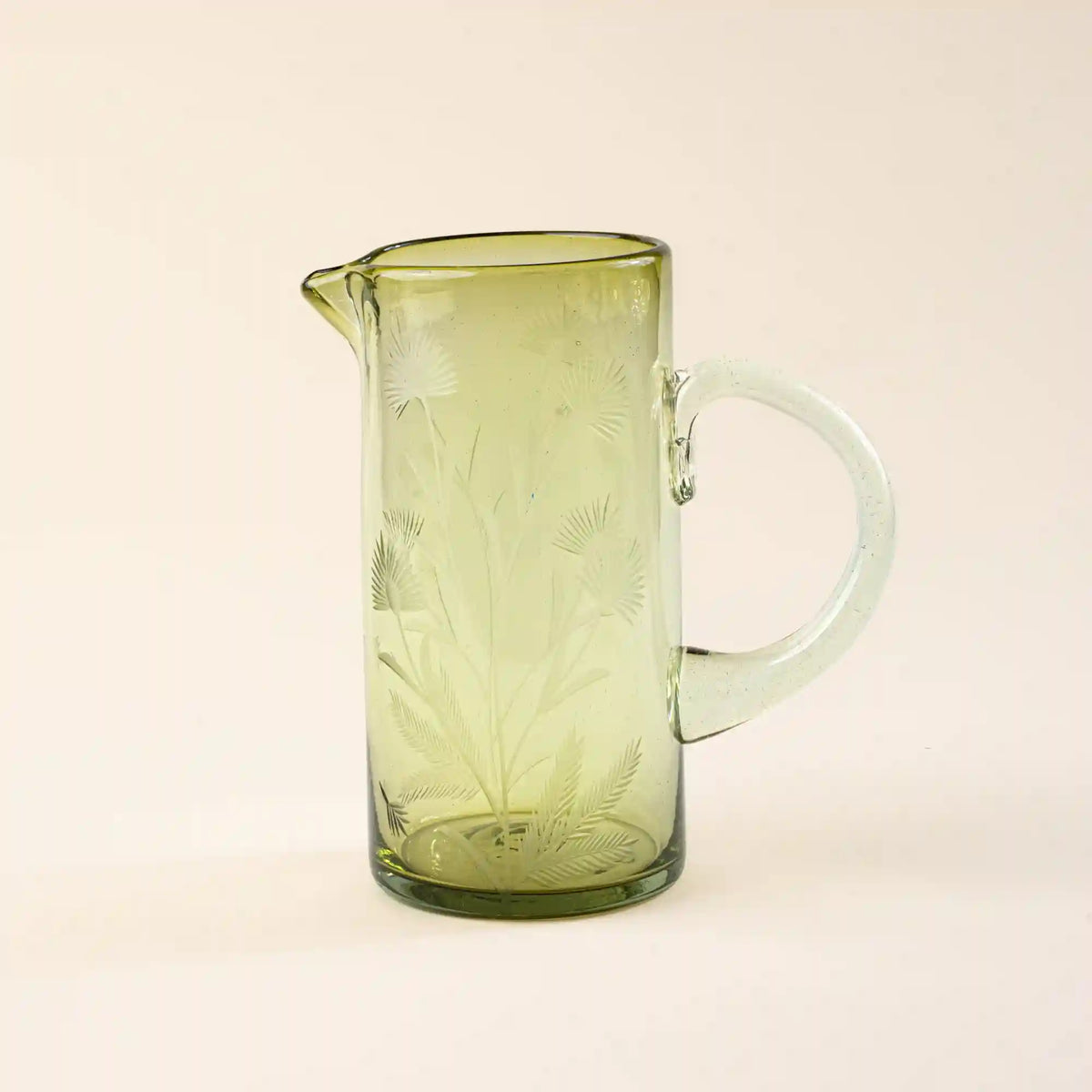 Etched Thistle Pitcher
