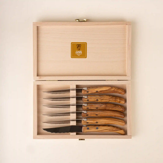 Olive Wood Steak Knife, Set of 6