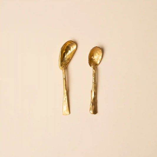 Brass Shell Espresso Spoons, Set of 2