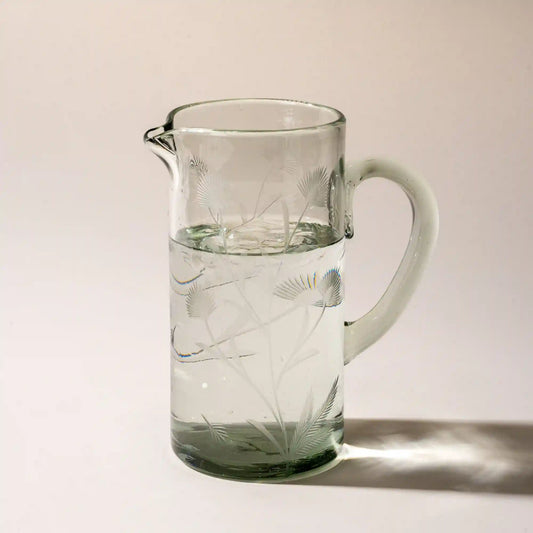 Etched Thistle Pitcher