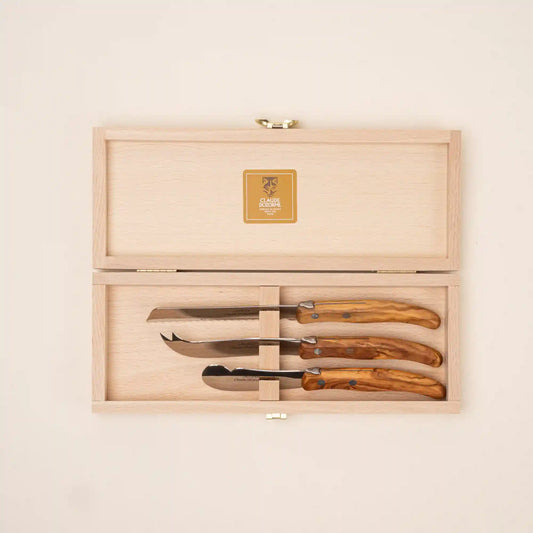Olive Wood 3-Piece Cheese Knife Set